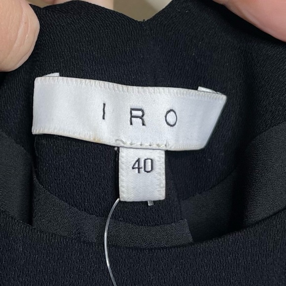 IRO BREEN Black Whipstitch Open Shoulder Dress - Picture 6 of 7